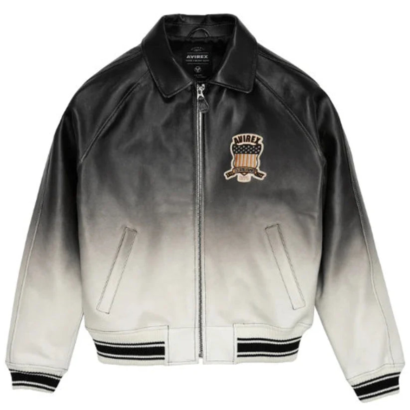 American 1975 Genuine Cowhide Leather Avirex Men's Bomber Jacket