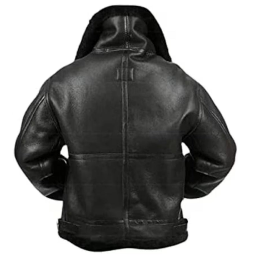 B3 Fur Bomber Shearling Leather Pilot Flying Aviation Jacket