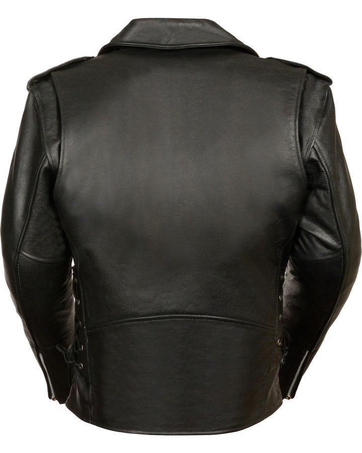 Men’s Classic Side-Lace Police-Style Motorcycle Jacket”