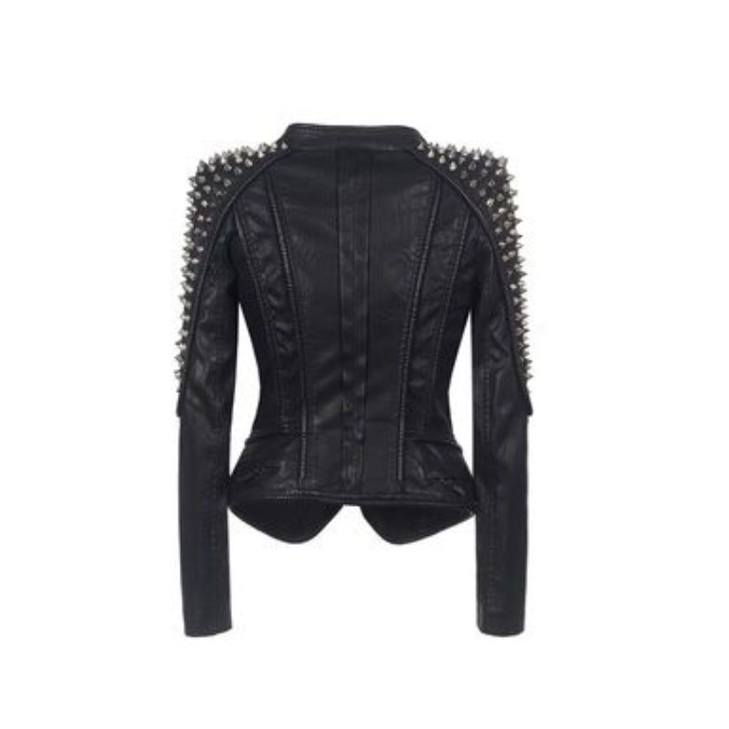 Biker Jacket Black Slim Fit Leather