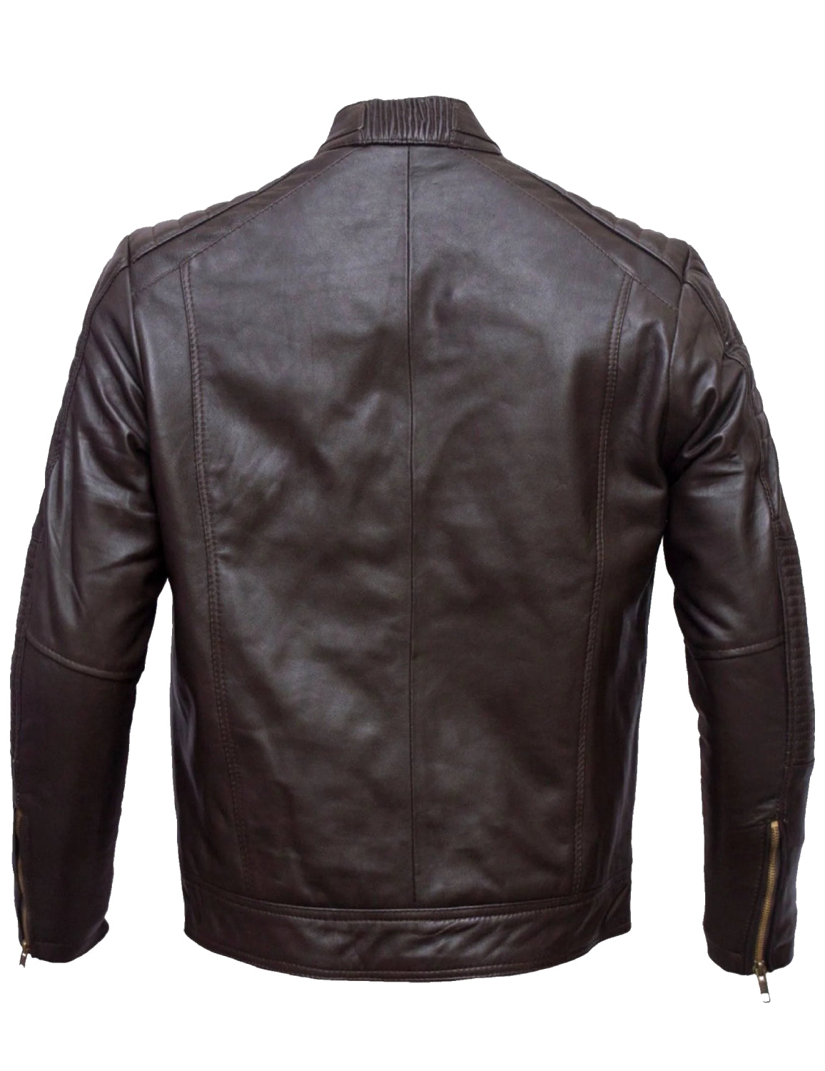 Biker Leather Jacket in Brown