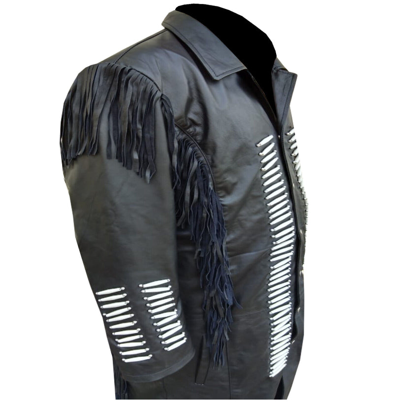 Black Leather Jacket Western Coat