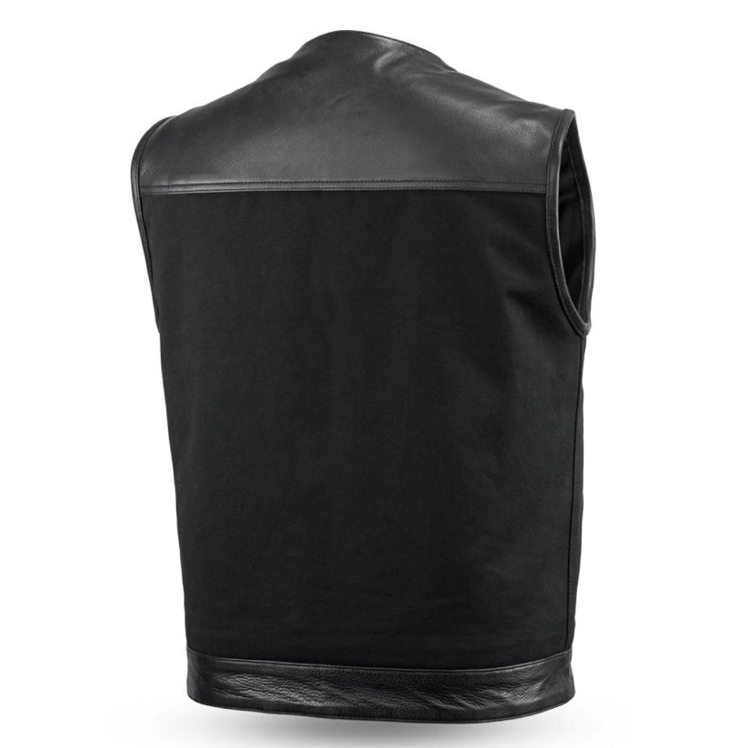 Black Leather Motorcycle Vest
