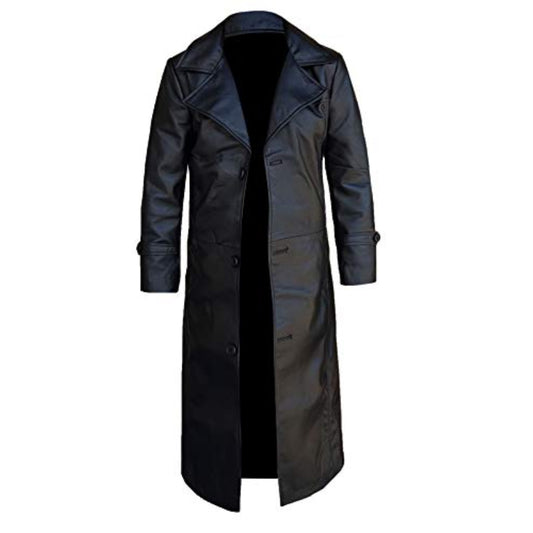 Black Leather Trench Coat Mens