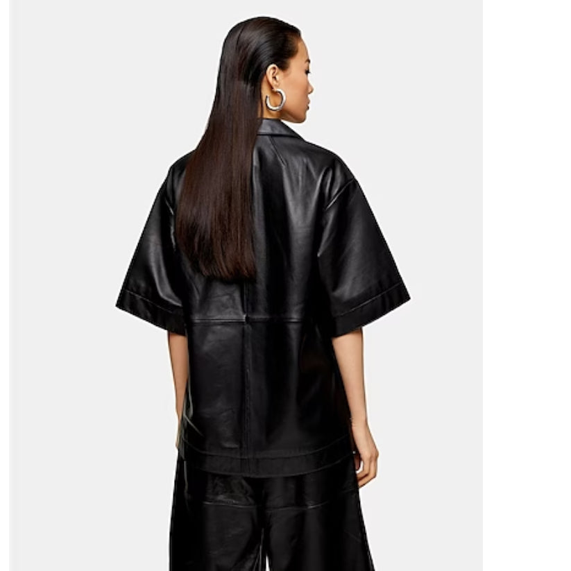 Black Solid Color Shirts & Blouses