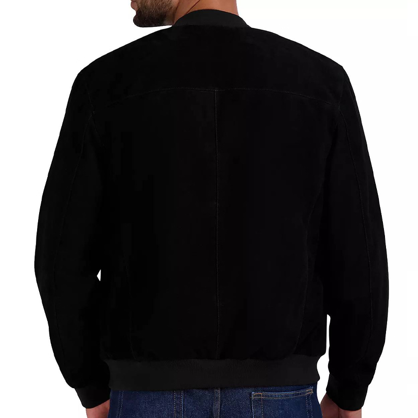 Black Suede Bomber Jacket