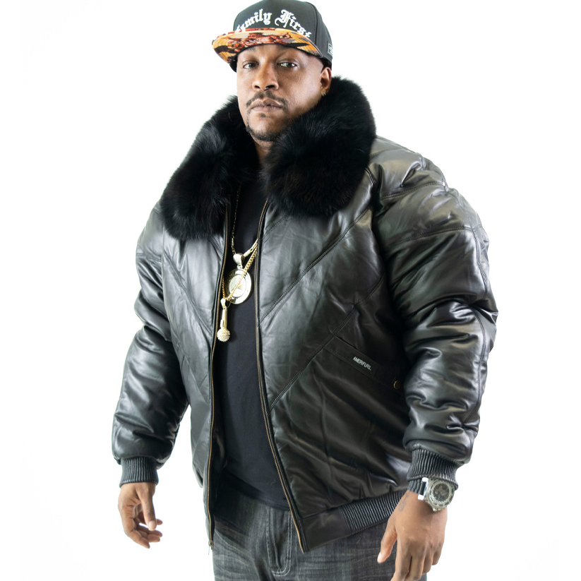 Black V Style Bomber Jacket