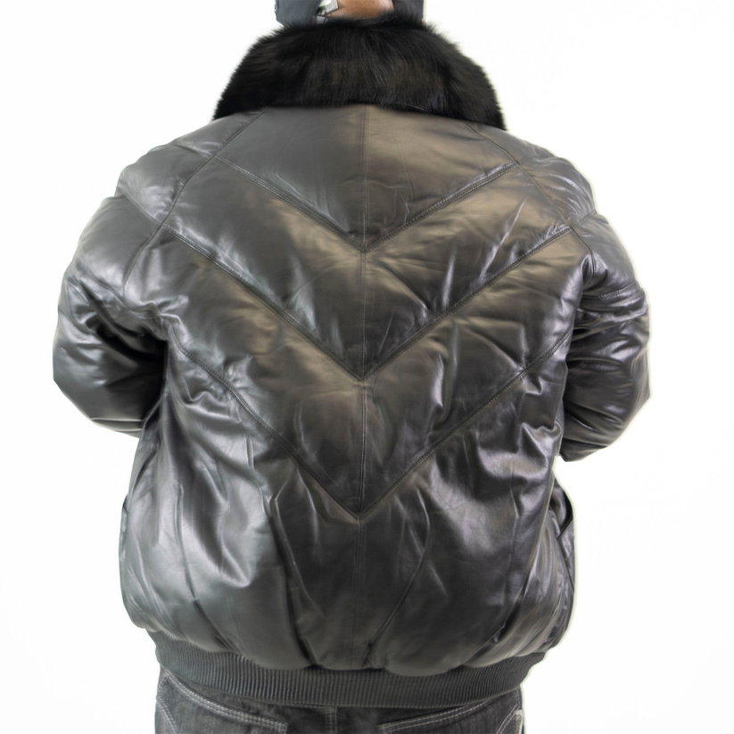 Black V Style Bomber Jacket