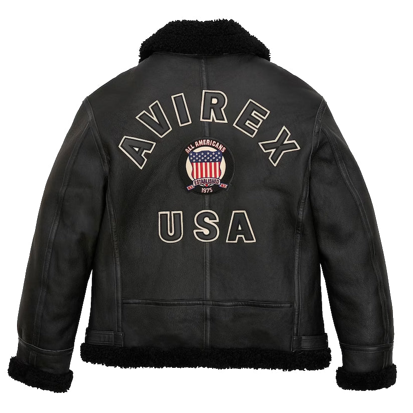 Black icon shearling jacket,B3 Icon jacket