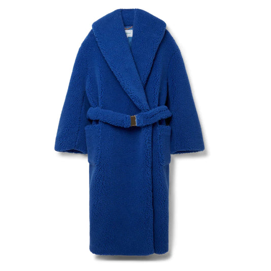 Blue Faux Shearling Coat