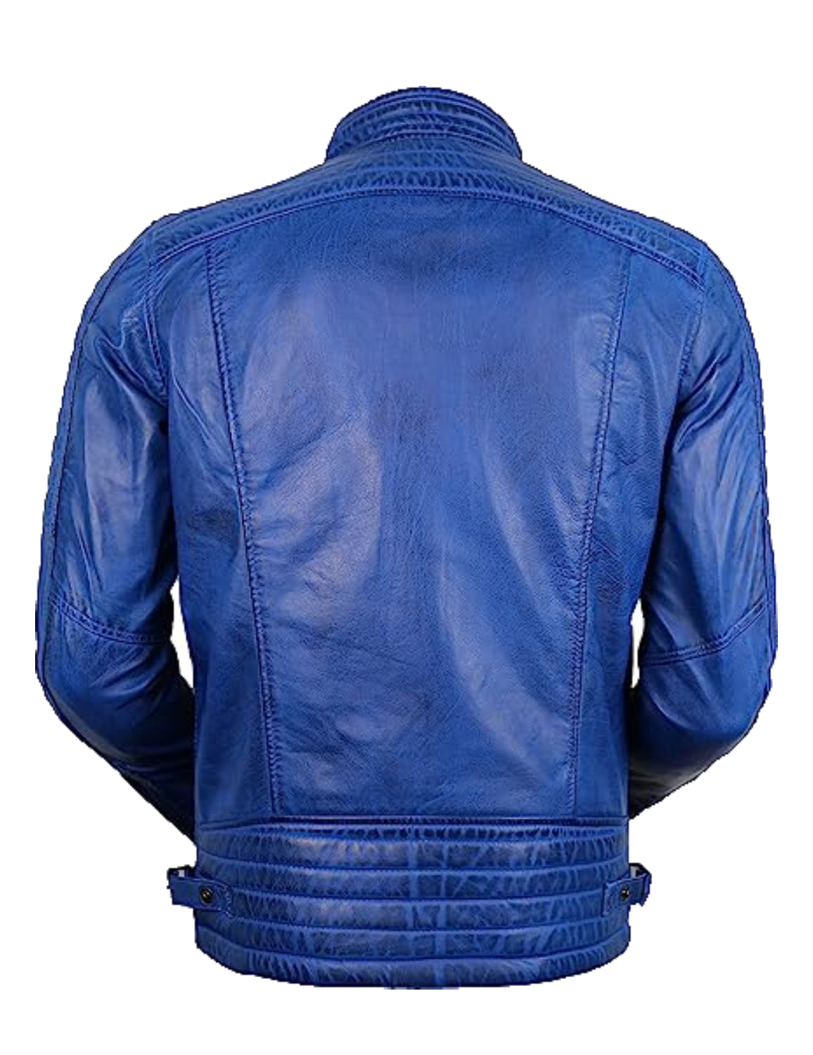 Blue Motorcycle Leather Jacket