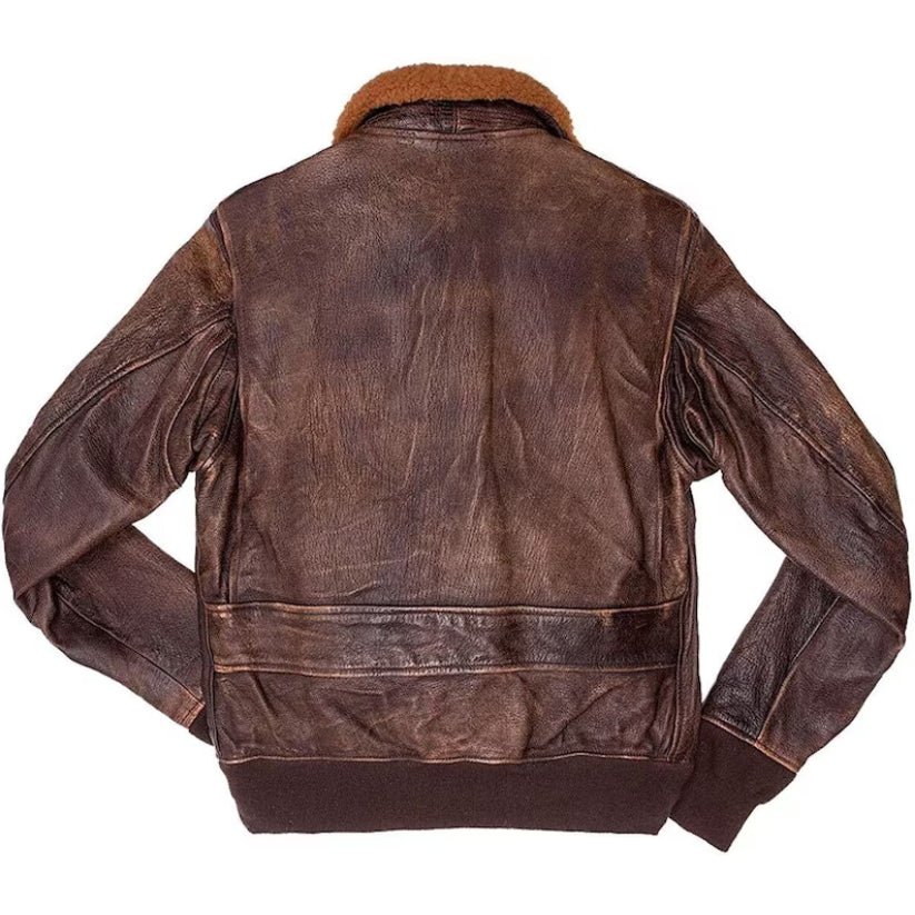 Flight Bomber Leather Jacket, Men's