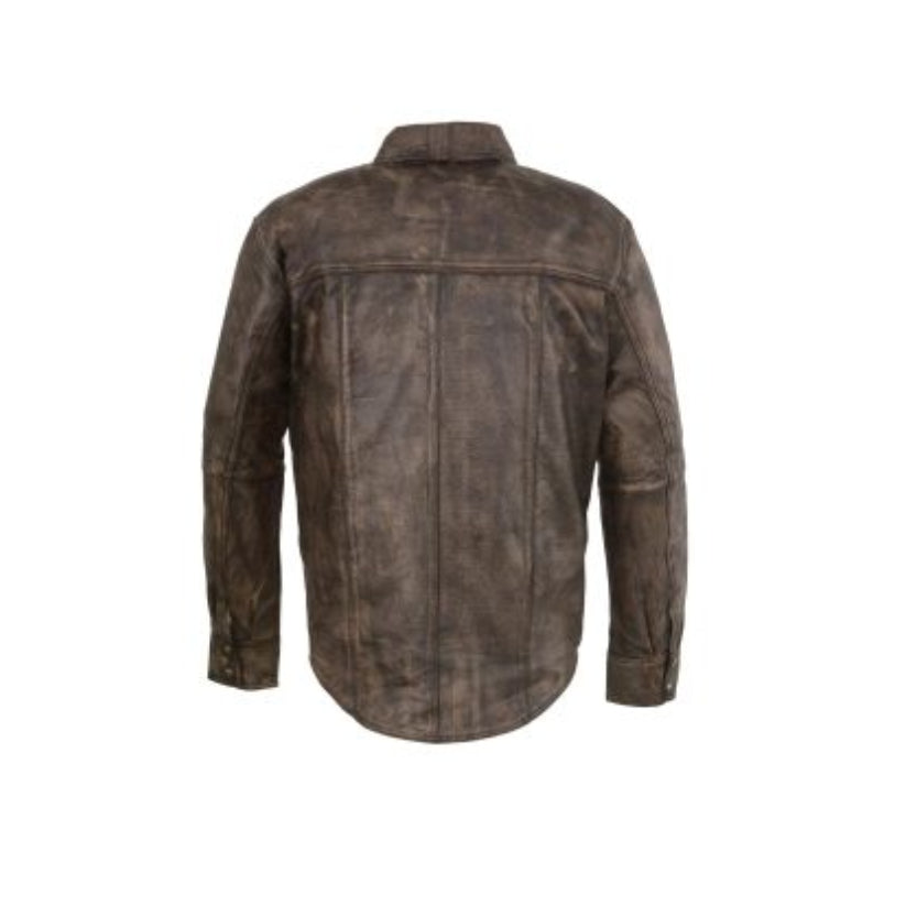 Distressed Leather Shirt