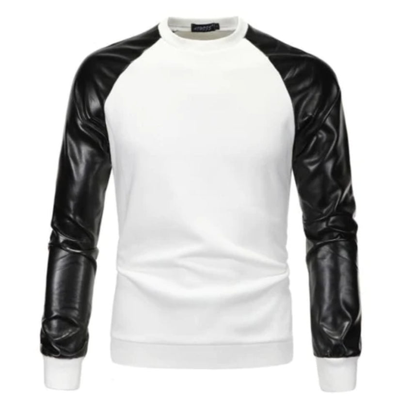 Fashion Slim Pu Leather Shirt Men
