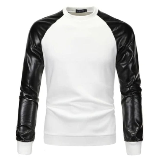 Fashion Slim Pu Leather Shirt Men