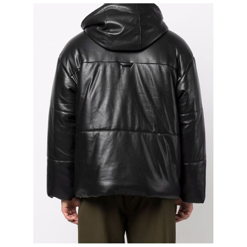 Faux Leather Puffer Jacket