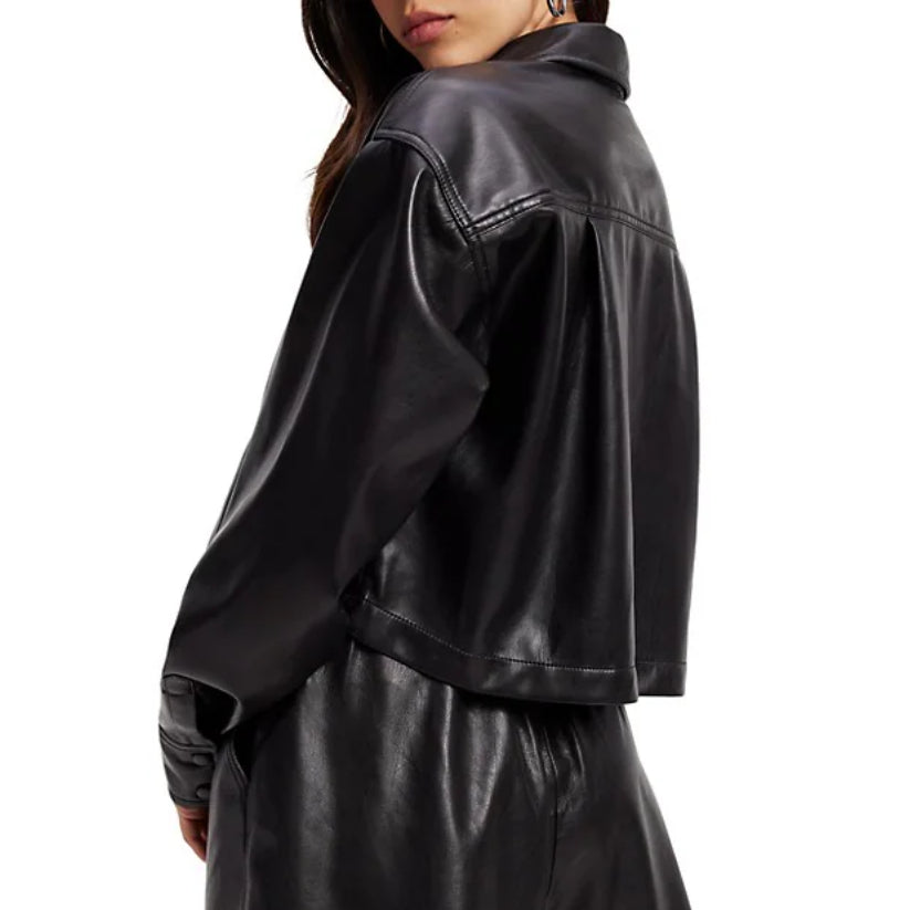 Faux Leather Shirt