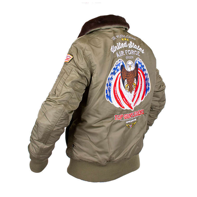 Flight Jacket Air Force Nylon Zipper Spring Autumn Winter Olive