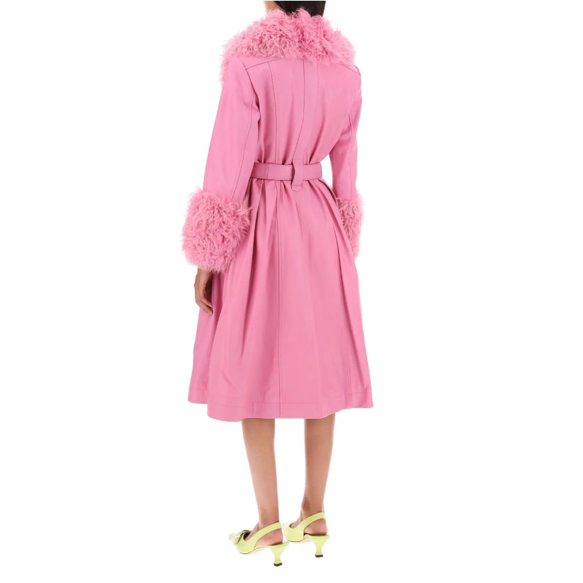 Foxy Leather and Shearling Long Coat Saks Potts