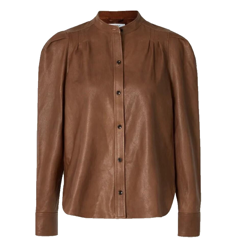 Frame Tan Leather Shirt