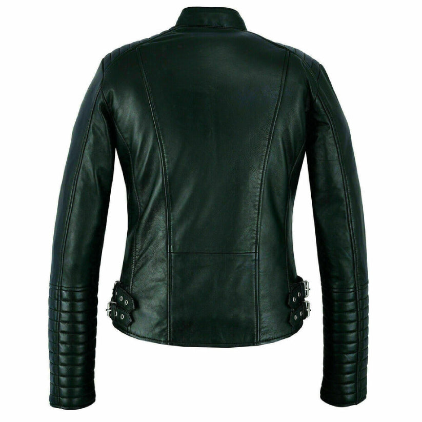 Genuine Ladies Biker Real Leather Jacket