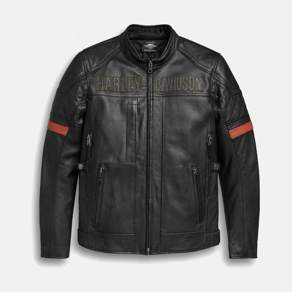 Harley Davidson Men’s Vanocker Waterproof H-D Leather Jacket