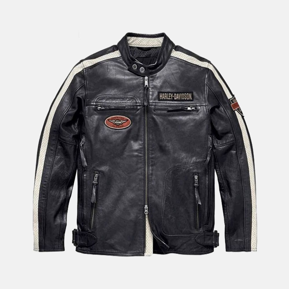 Harley Davidson Mens Motorcycle Mid-Weight Leather Jacket
