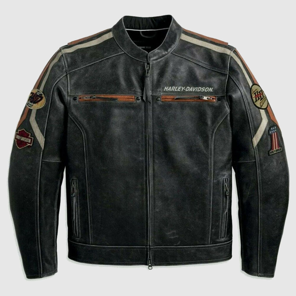 Harley Davidson Black Boxford Leather Jacket