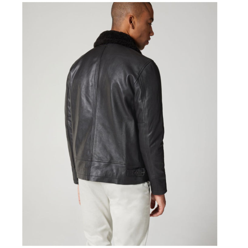 LEATHER AVIATOR JACKET