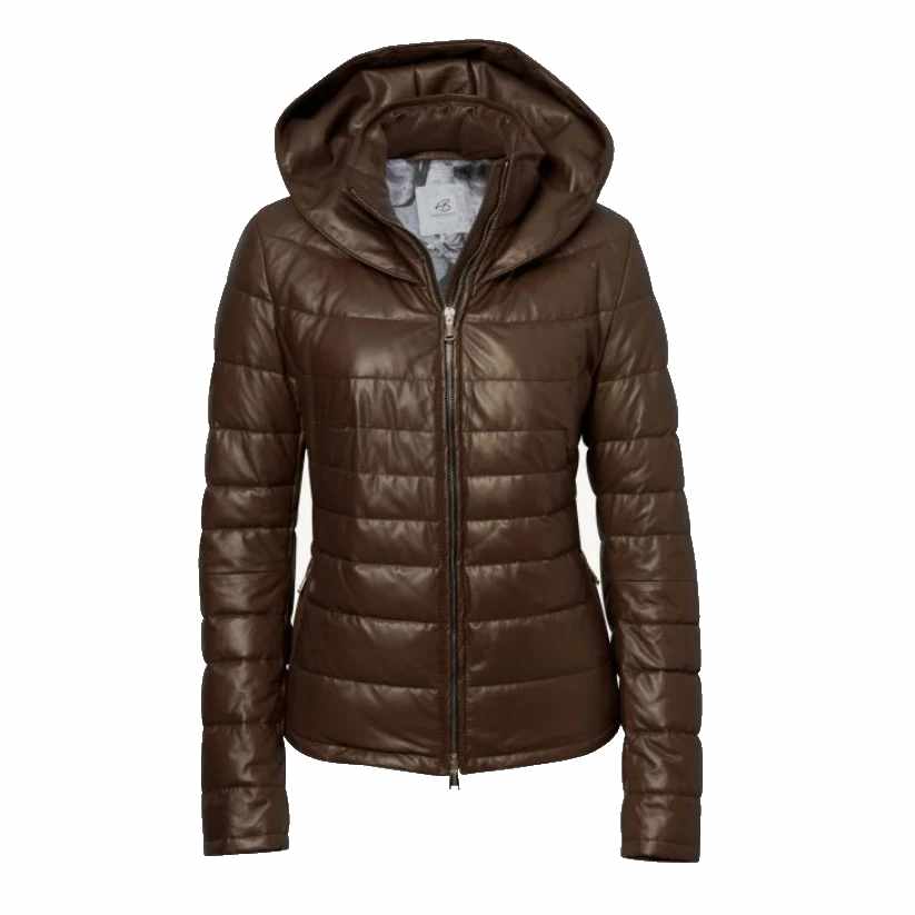Ladies Leather Down Jacket