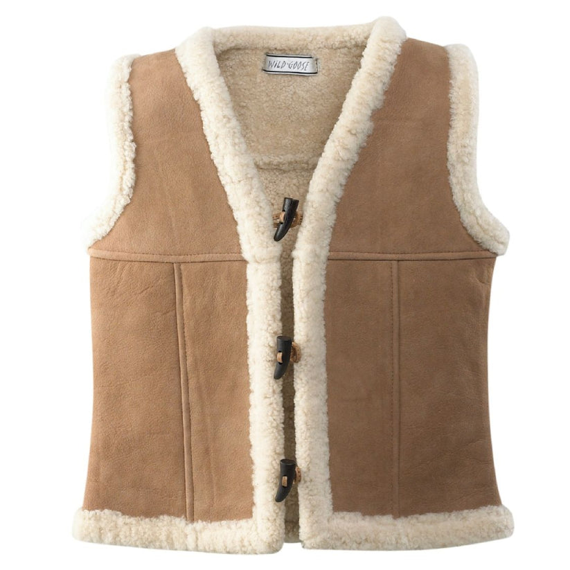 Lady Toggle Sheepskin Vest