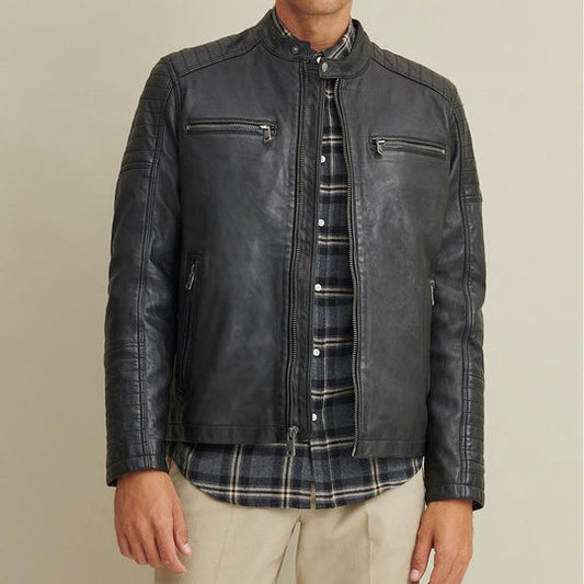 Men’s Genuine Moto Leather Riding Jacket