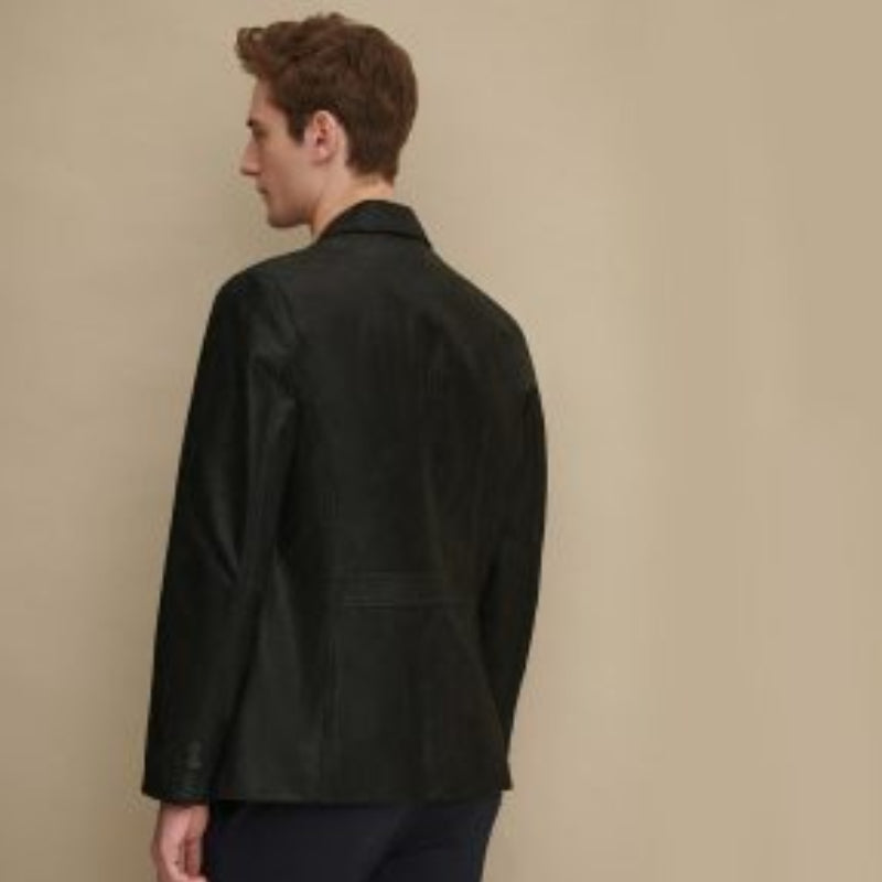 Leather Blazer Black