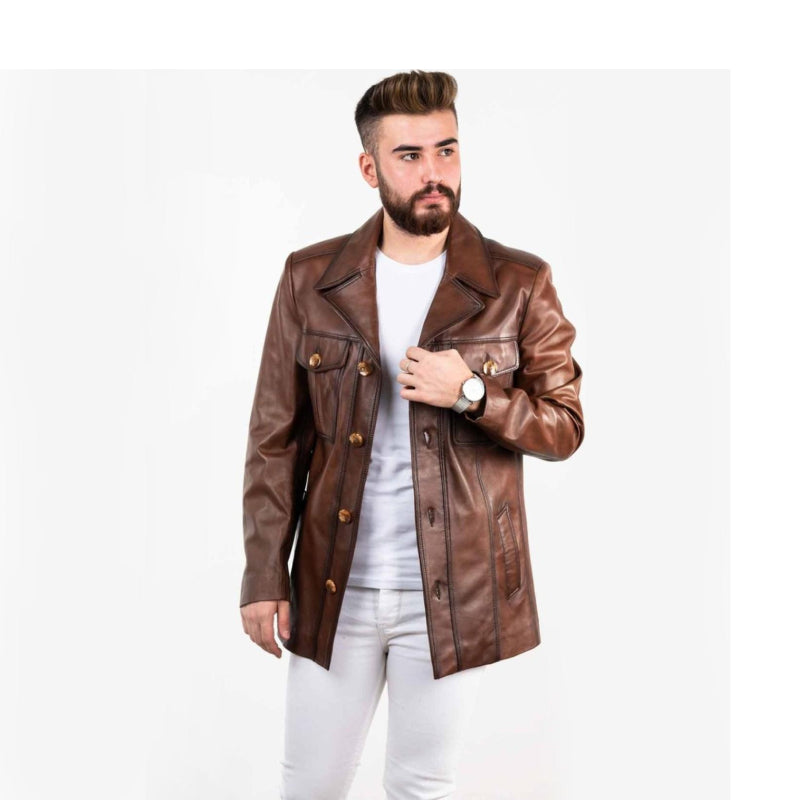 Leather Dark Brown Blazer