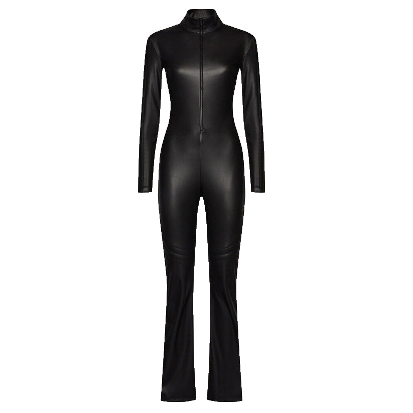 Leather Jumpsuit Black
