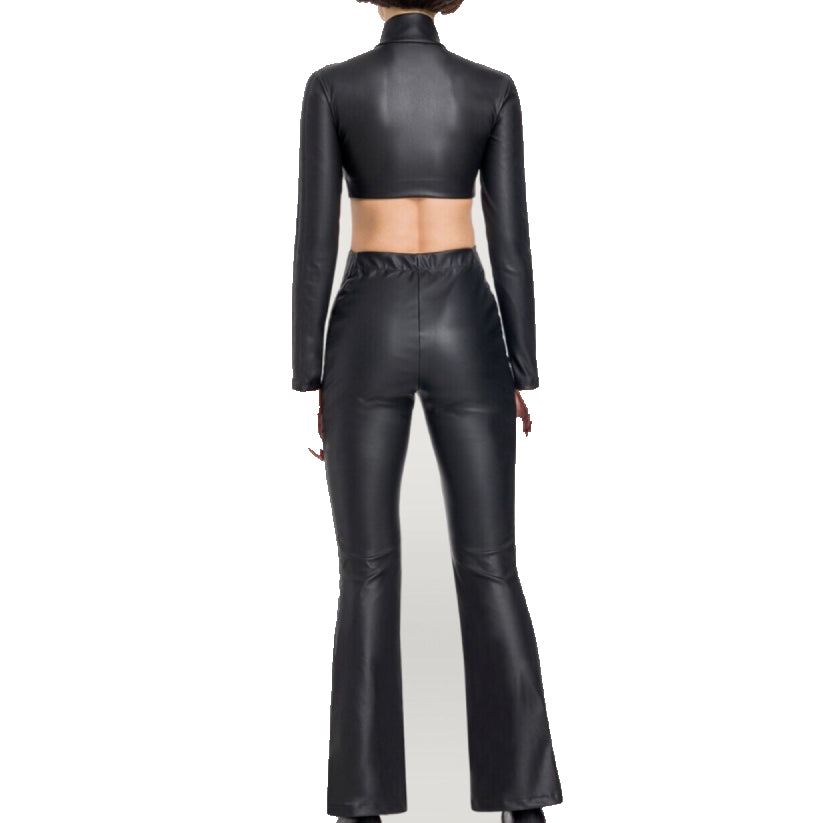 Leather Jumpsuit Black