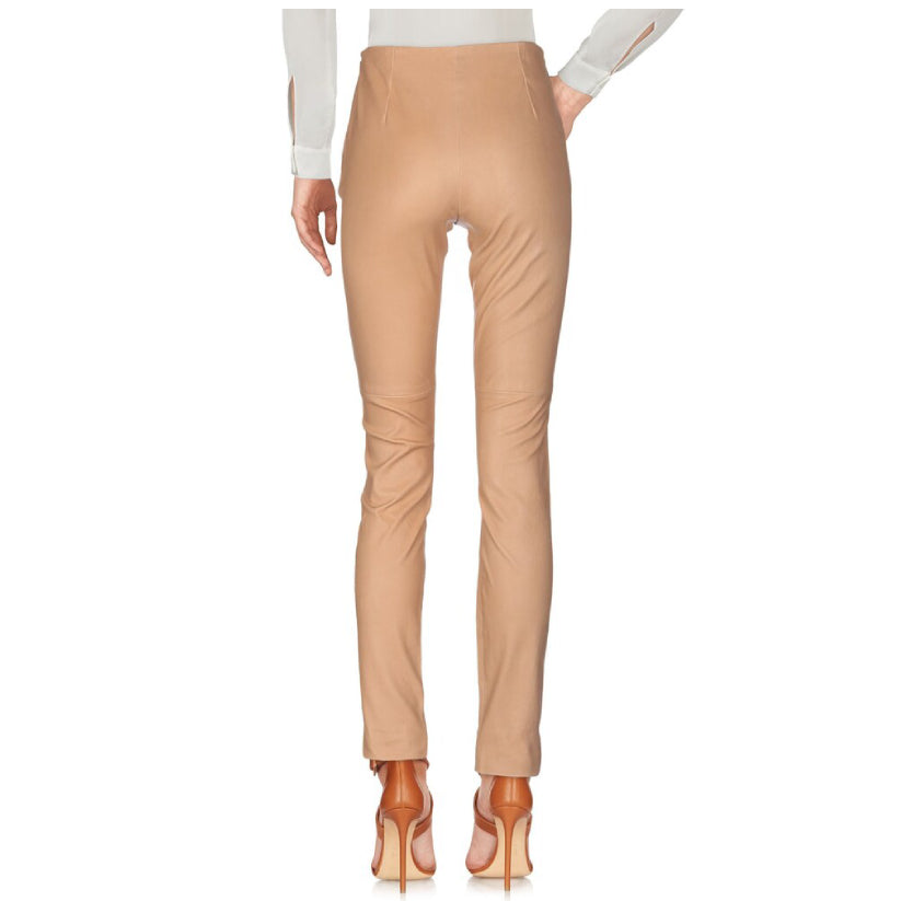 Leather Pants Handmade Leggings Jeans Beige Skinny High Size Waist For Women