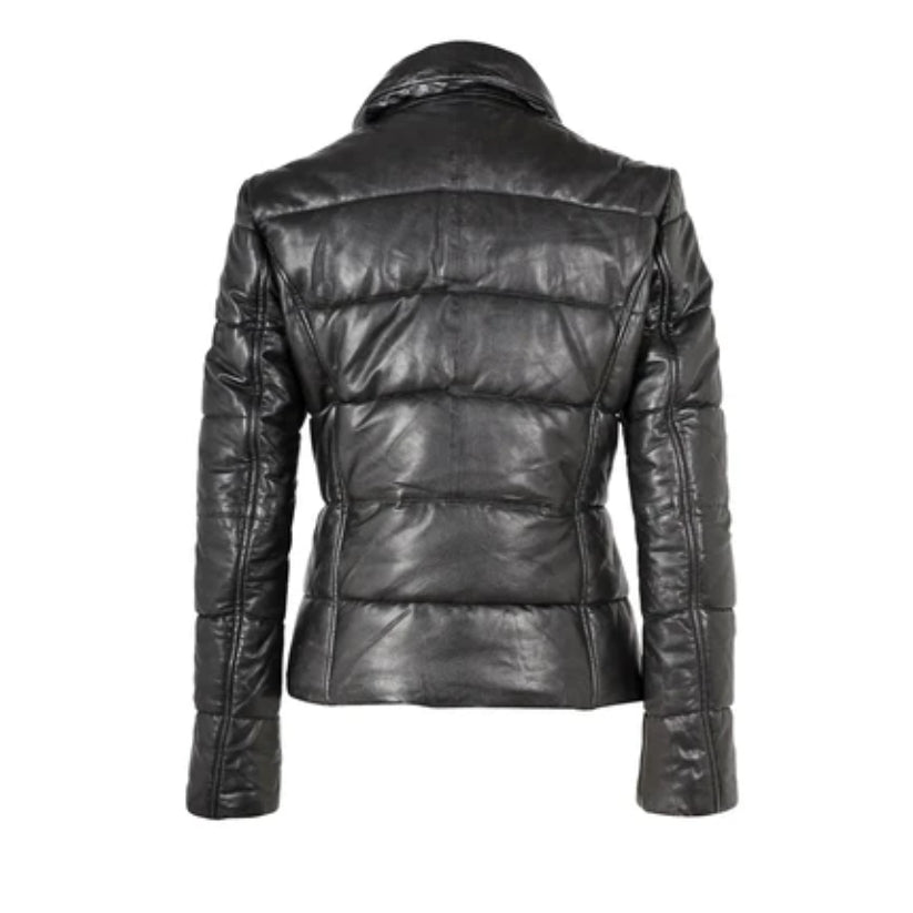 Leather Puffer Jacket