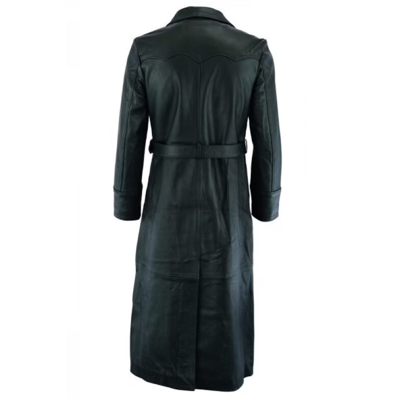 Leather Trench Coat - Black Leather Coat