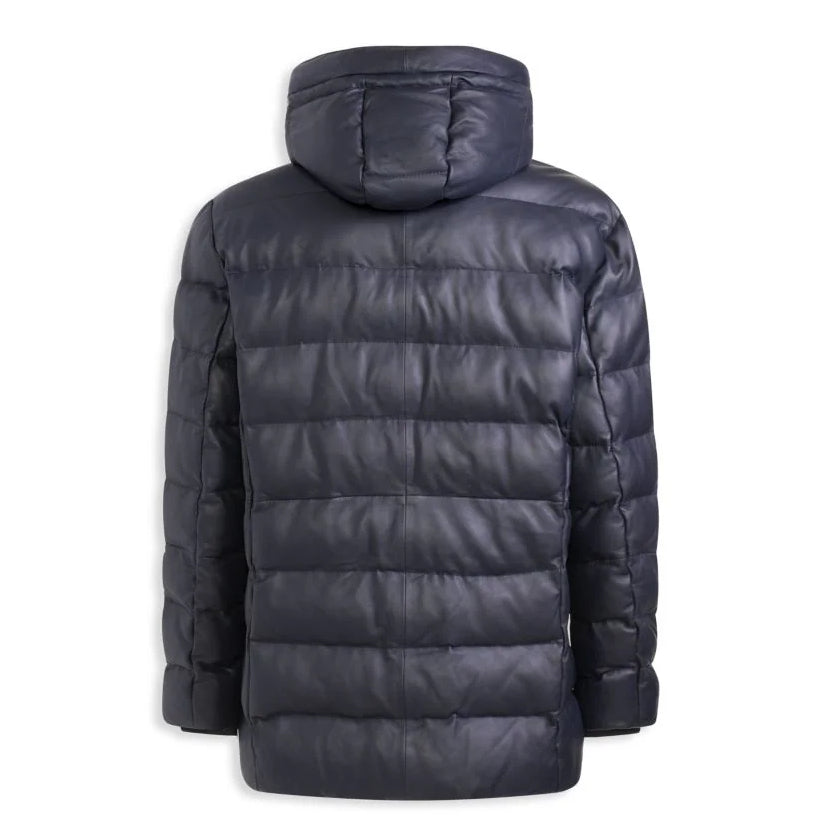 Leather & Down Puffer Jacket