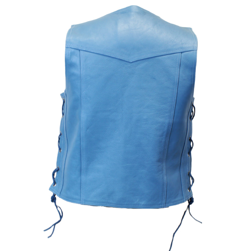 Light Blue Knight Leather Vest