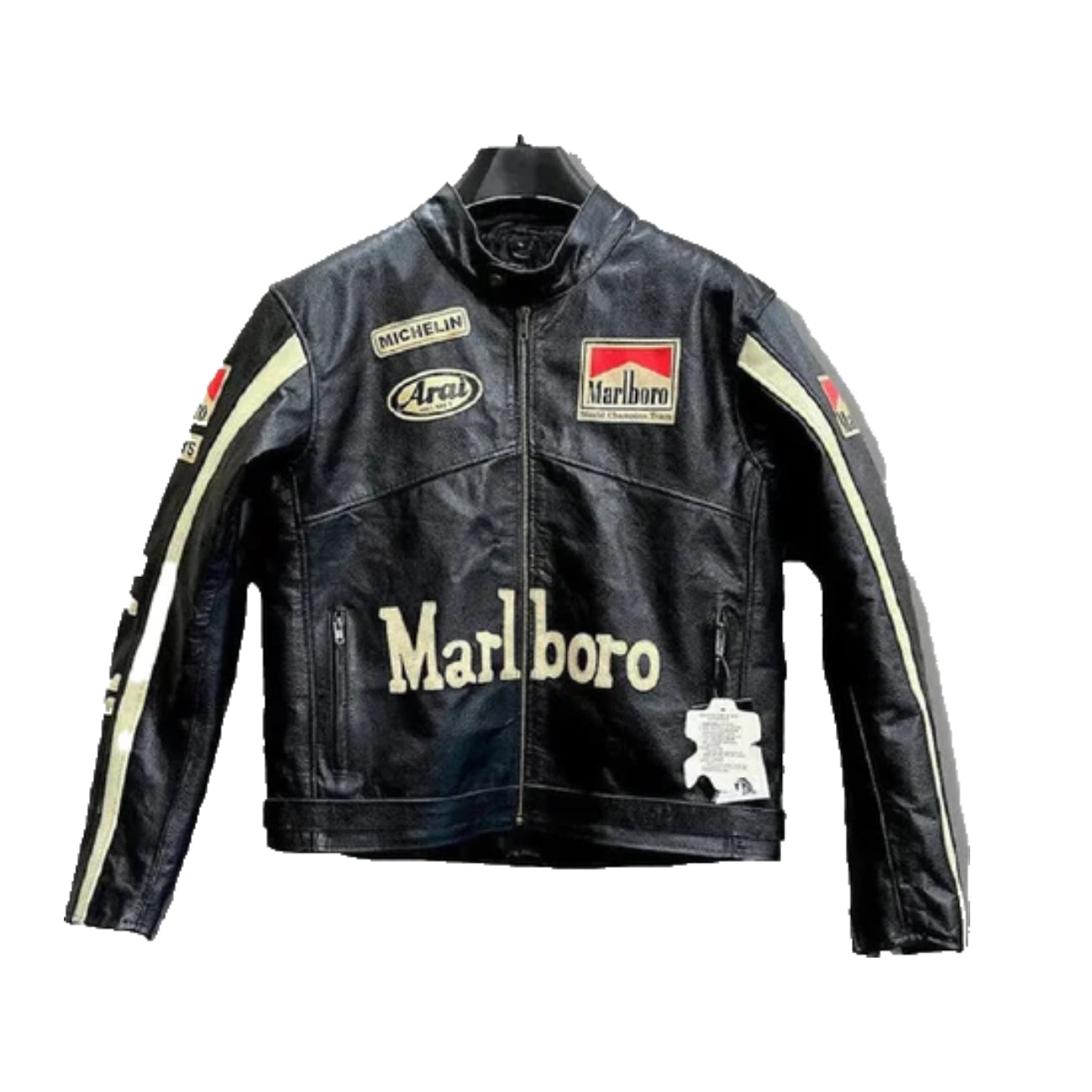 Marlboro Black Genuine Leather Jacket for Men