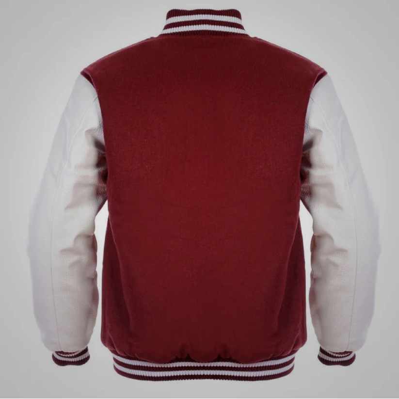 Maroon and White Letterman Jacket