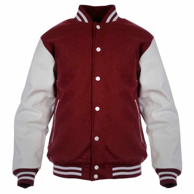 Maroon and White Letterman Jacket