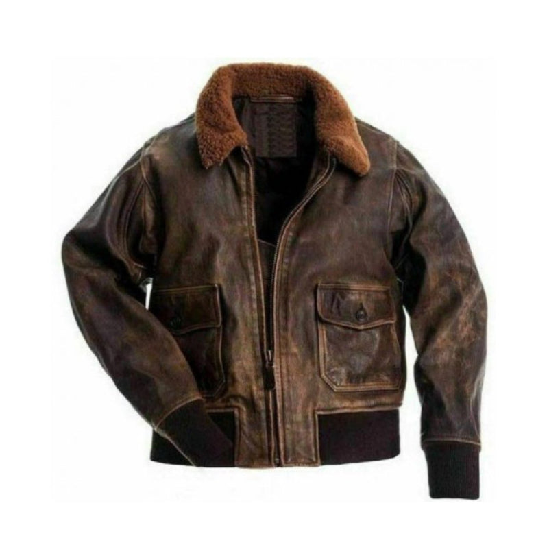 Men Distressed Flight Jacket