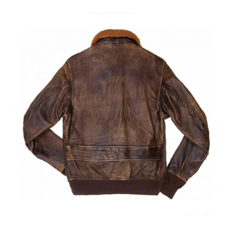Men Distressed Flight Jacket