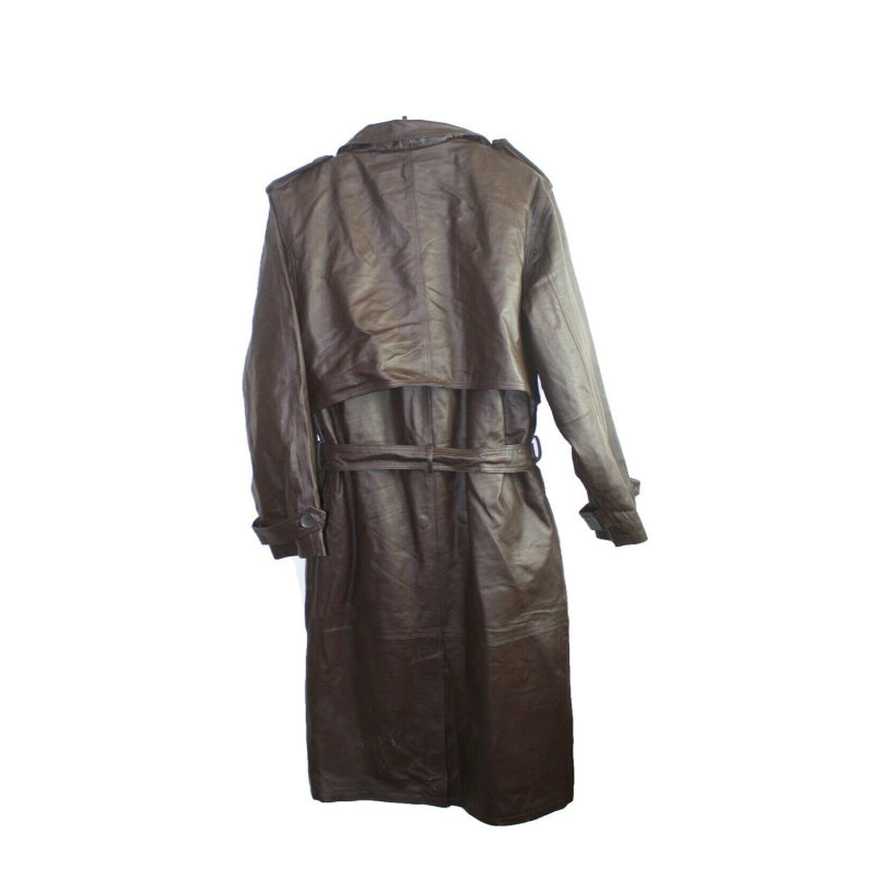 Men Leather Trench Coat Genuine Brown
