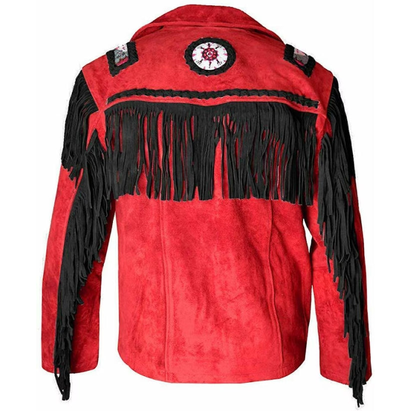 Men Suede Western Cowboy Leather Jacket