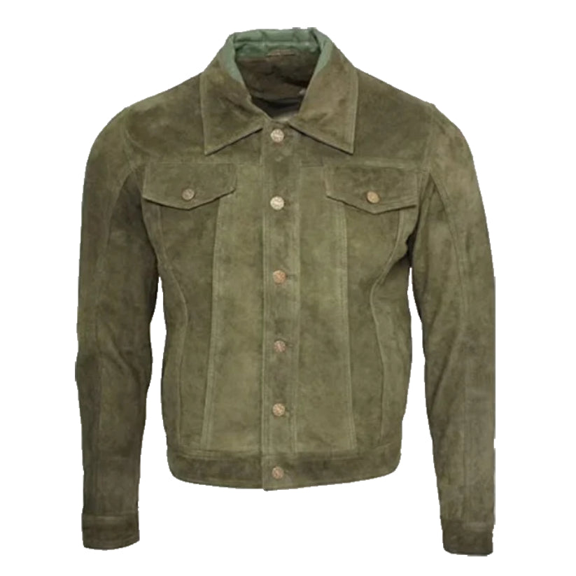 Men's 100% Real Suede leather Trucker Jacket
