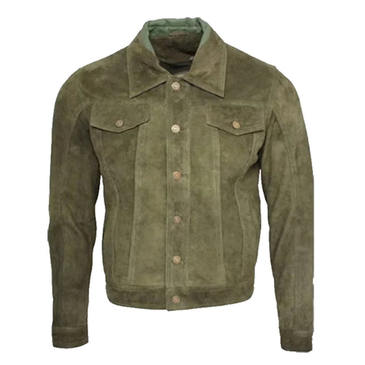Men's 100% Real Suede leather Trucker Jacket